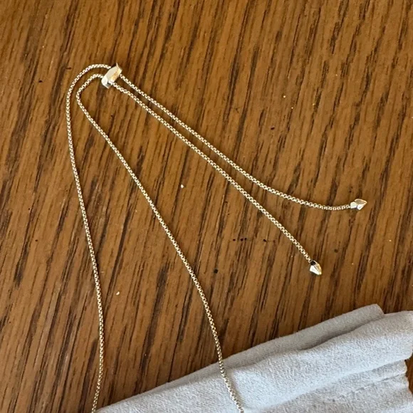 Kendra Scott Clementine Necklace Gold White CZ Adjustable - Picture 3 of 3